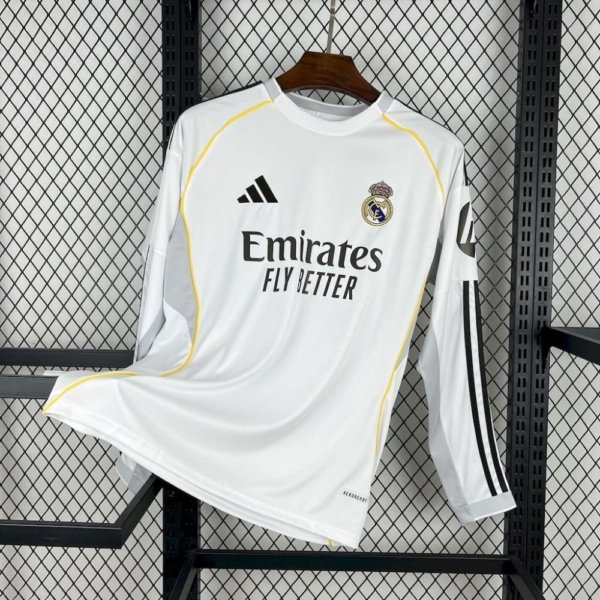 Real Madrid Local 25/26 Manga Larga Versión Fan