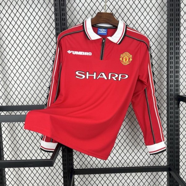 Retro Manchester United Local 98/99 Manga Larga