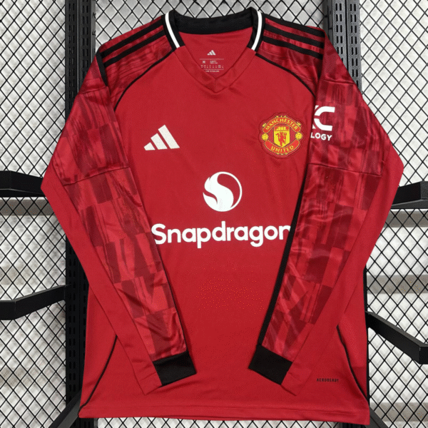 Manchester United Local 25/26 Manga Larga Versión Fan